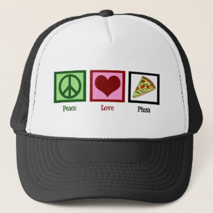 De Pizza van de Liefde van de vrede Trucker Pet