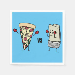 De Pizza van pepperonis VERSUS Burrito: Mexicaan Servetten