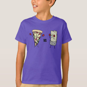 De Pizza van pepperonis VERSUS Burrito: Mexicaan T-shirt