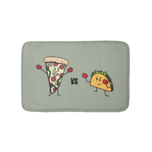 De Pizza van pepperonis VERSUS Taco: Mexicaan Badmat