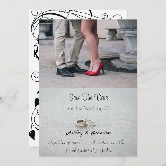 De plaats Sidewalk bewaart de Datum Save The Date (Voorkant / Achterkant)