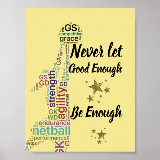 De Plaatsen van de speler en Motivatie Citaat Netb Poster (Voorkant)