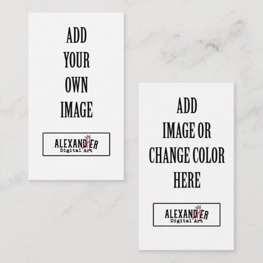 De Placement 2x3.5" Carte verticale plate pour nourriture/place (Devant / Derrière)