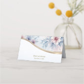 De Placement Aquarelle bleu rose Floral Carte Place (Dos)