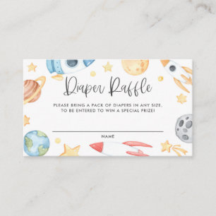 De Placement Aquarelle Espace Thème Baby Diaper Carte Raffle