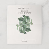 De Placement aquarelle palme mariage table place carte (Extérieur déplié)