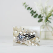 De Placement Bagues et perles blanches Mariage Carte Place (Debout devant)