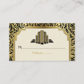 De Placement Bâtiments Art Déco noir, or mariage carte place (Dos)