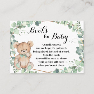 De Placement Bear Greenery Apportez une carte Baby shower livre