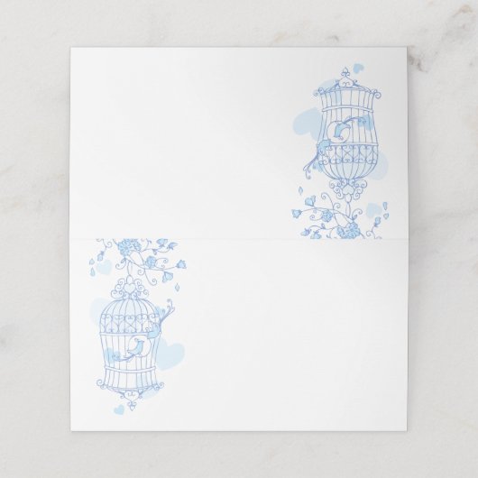 De Placement Blue birds open cage graphisme hébergeur carte (Extérieur déplié)