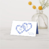 De Placement Blue Hydrangea Floral Mariage Plaqué Carte Place (Dos)
