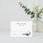 De Placement Blue seashell plage mariage escorte nom carte plac (Debout devant)