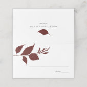 De Placement Boho Burgundy Fall Folift Mariage Carte Place (Extérieur déplié)