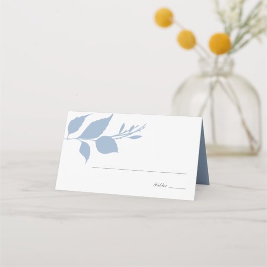 De Placement Boho Dusty Blue Foliing Mariage Carte Place (Devant)