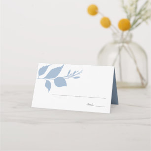 De Placement Boho Dusty Blue Foliing Mariage Carte Place