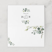 De Placement Boho Eucalyptus Greenery Mariage Carte Place Pliée (Extérieur déplié)