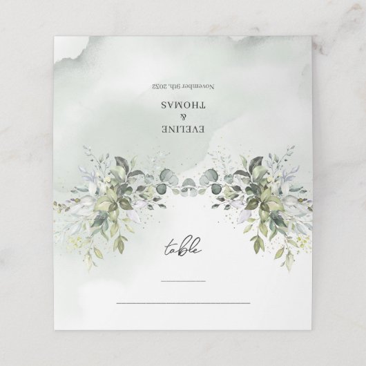 De Placement Boho Eucalyptus verdure branches or carte place (Extérieur déplié)