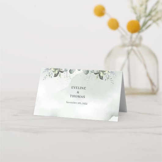 De Placement Boho Eucalyptus verdure branches or carte place (Dos)