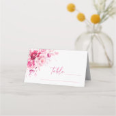 De Placement Boho Magenta Hot rose Floral Mariage Carte Place (Devant)
