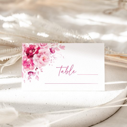De Placement Boho Magenta Hot rose Floral Mariage Carte Place