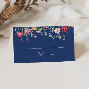 De Placement Boho Multicolor Fleur sauvage Mariage Carte Place