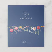 De Placement Boho Multicolor Fleur sauvage Mariage Carte Place (Extérieur déplié)