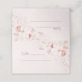 De Placement Boho Pale Rose Floral Mariage Carte Place (Extérieur déplié)