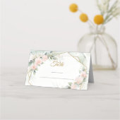 De Placement Boho roses rose rousse fleurs mariage carte place (Dos)