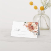 De Placement Boho Terracotta Dahlia Rose Mariage Carte Place (Devant)