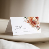 De Placement Boho Terracotta Dahlia Rose Mariage Carte Place