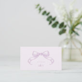De Placement Bow à croquis romantique | Lilac Handwrite Carte (Debout devant)