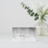 De Placement Branches d'hiver noir blanc Mariage carte place (Debout devant)