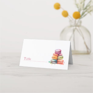 De Placement Bright fun watercoloré macarons nom carte place