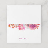 De Placement Bright Rose Orange Floral Nom Plié Carte Place (Extérieur déplié)