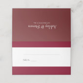 De Placement Burgundy Stripes Réception Carte Place (Extérieur déplié)