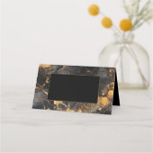 De Placement Cadre en marbre noir et or Carte du nom d'hôte (Devant)