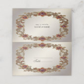 De Placement Cadre Floral Or avec carte Place Stones Rouge (Extérieur déplié)