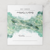 De Placement Carte à Mariage Abstrait Vert Aquarelle (Extérieur déplié)