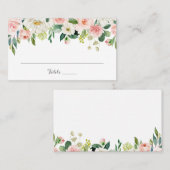 De Placement Carte à Mariage plat rose et blanc (Devant / Derrière)