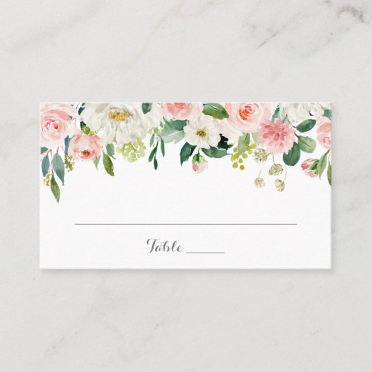 De Placement Carte à Mariage plat rose et blanc (Devant)