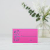 De Placement Carte à puce florale Fuchsia et Turquoise (Debout devant)
