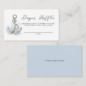 De Placement Carte à rabat bleu Ancre florale (Devant / Derrière)