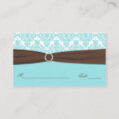 De Placement Carte Aqua Blue, Brown, blanche Damas (Dos)