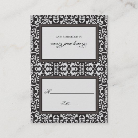 De Placement Carte Art déco Damask Place Card (Devant)