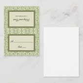 De Placement Carte Art déco Damask Place Card (Devant / Derrière)