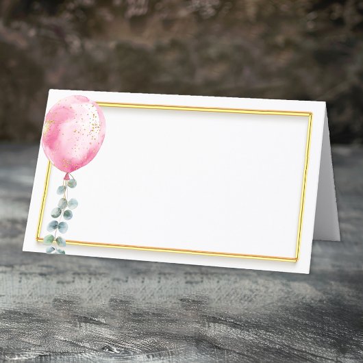 De Placement Carte Baby shower Ballotte Rose | Cadre Or