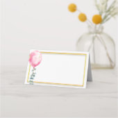 De Placement Carte Baby shower Ballotte Rose | Cadre Or (Devant)