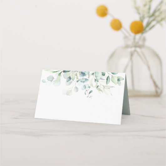 De Placement Carte blanche élégante au feuillage vert (Devant)