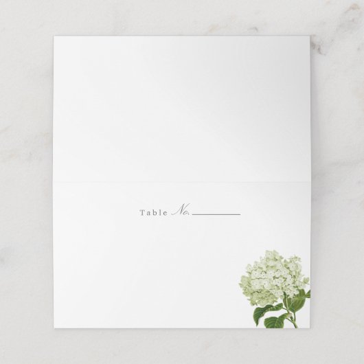 De Placement Carte blanche et verte Hydrangée blanche (Extérieur déplié)
