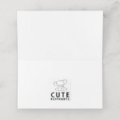 De Placement Carte Bleu Place Eléphant Cute (Intérieur déplié)